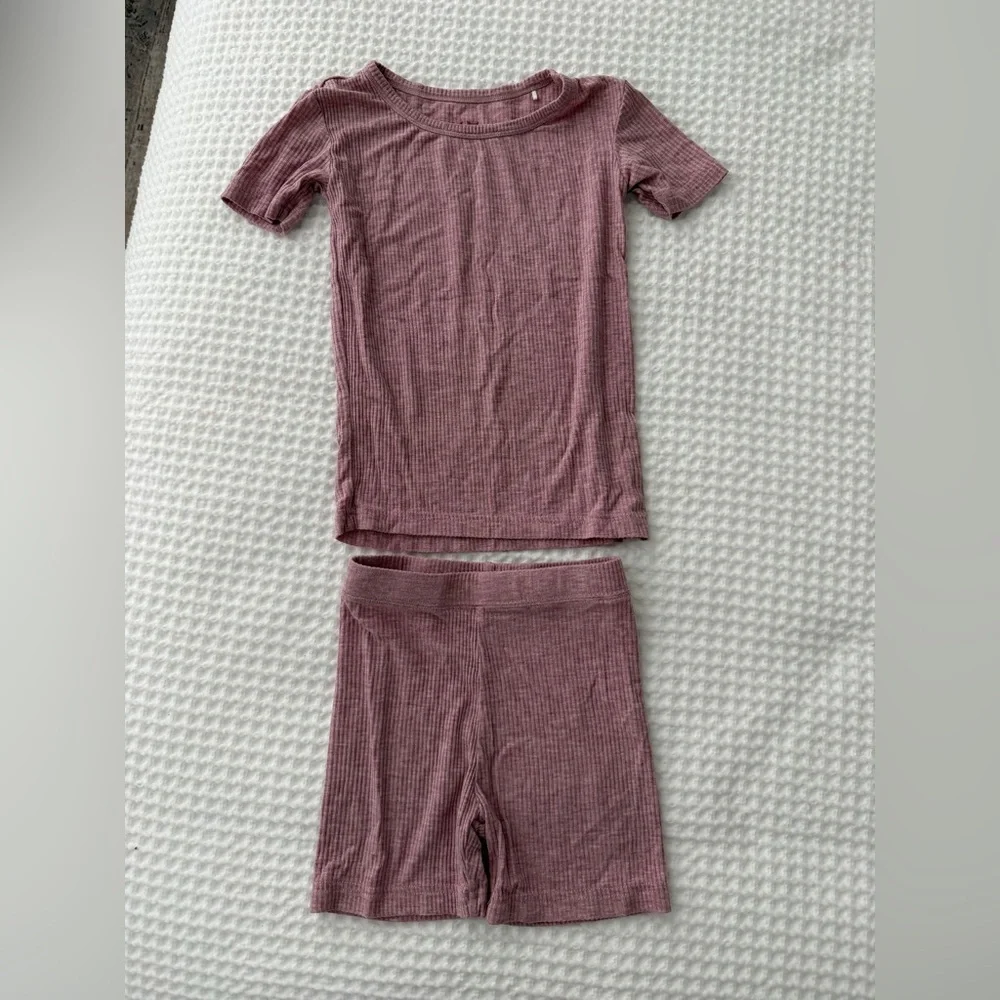 Little Sleepies Two-Peice Pajama Set Mauve Pink shorts Toddler Girl 3T